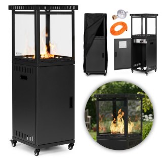 Ogrzewacz gazowy promiennik grzejnik 13 kW szklany na ogród patio reduktor kamienie wulkaniczne pokrowiec MultiGarden