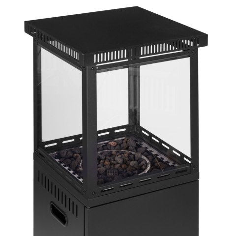 Ogrzewacz gazowy promiennik grzejnik 13 kW szklany na ogród patio reduktor kamienie wulkaniczne pokrowiec MultiGarden