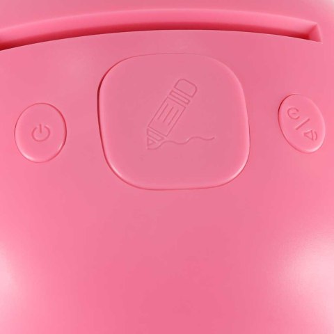 Zabawka interaktywna edukacyjna robot nauka rysowania fiszki mazaki różowy